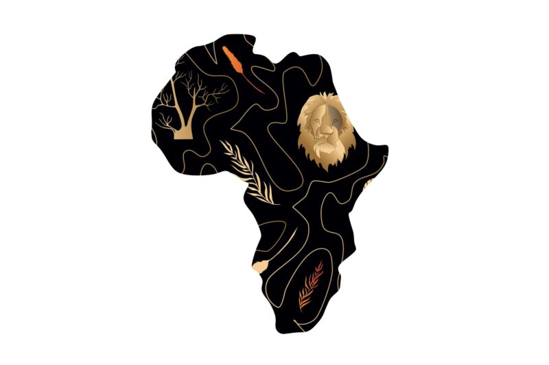 #7517 Black African map isolated on a transparent background