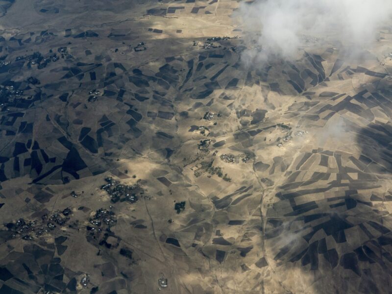 Aerial view of farms in Ethiopia