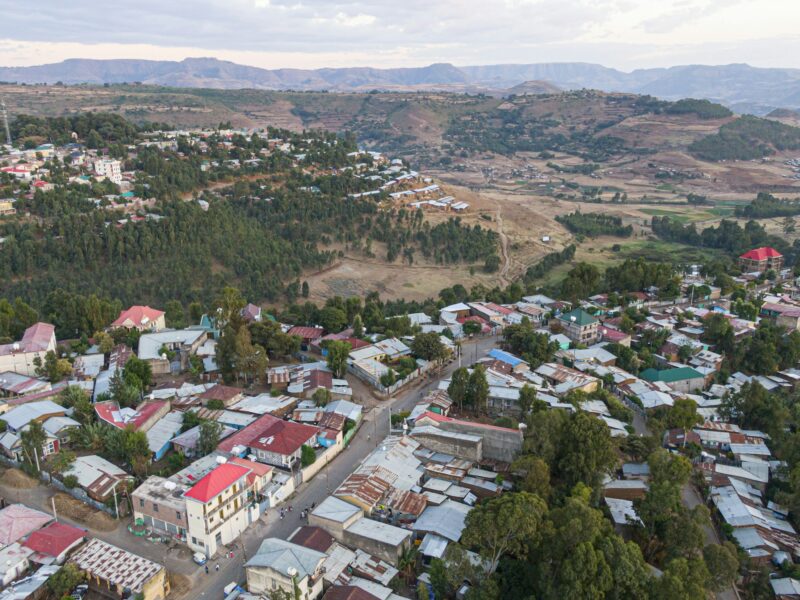 Aerial view of Gondar town city, Ethiopia