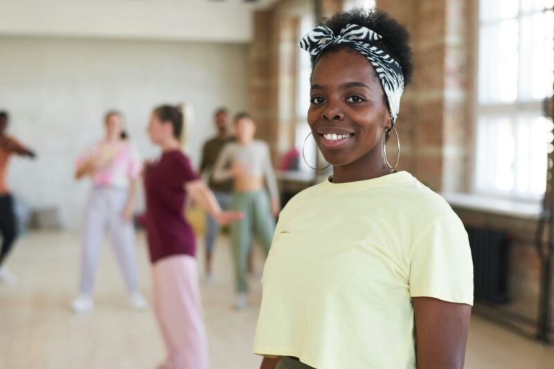 African dancer at sport club