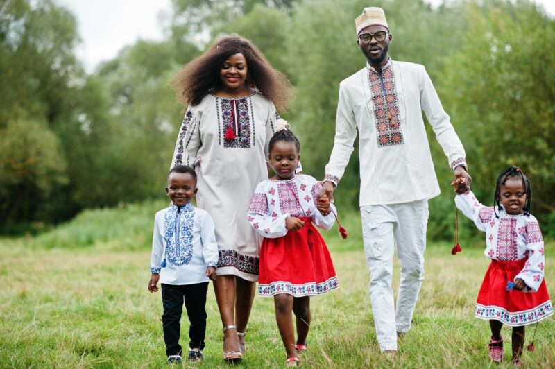 African family in traditional clothes