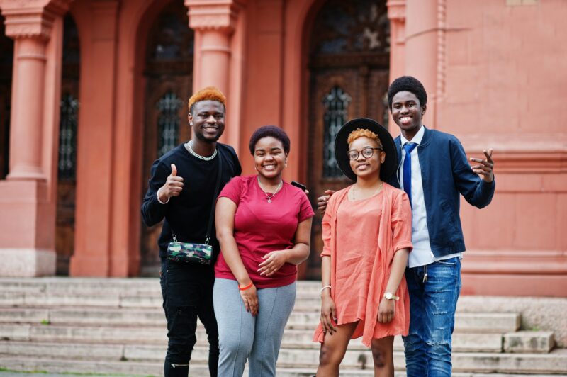 African friends having fun outdoor