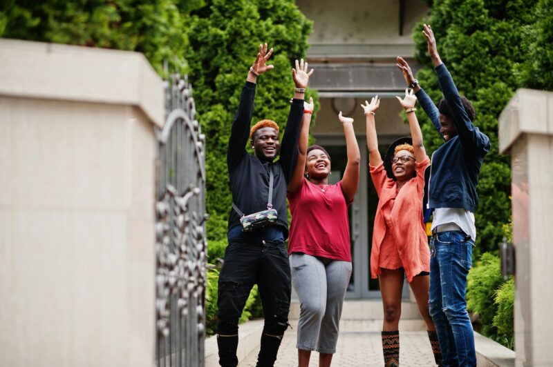 African friends having fun outdoor