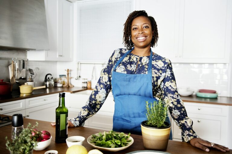 African woman in the kitchen