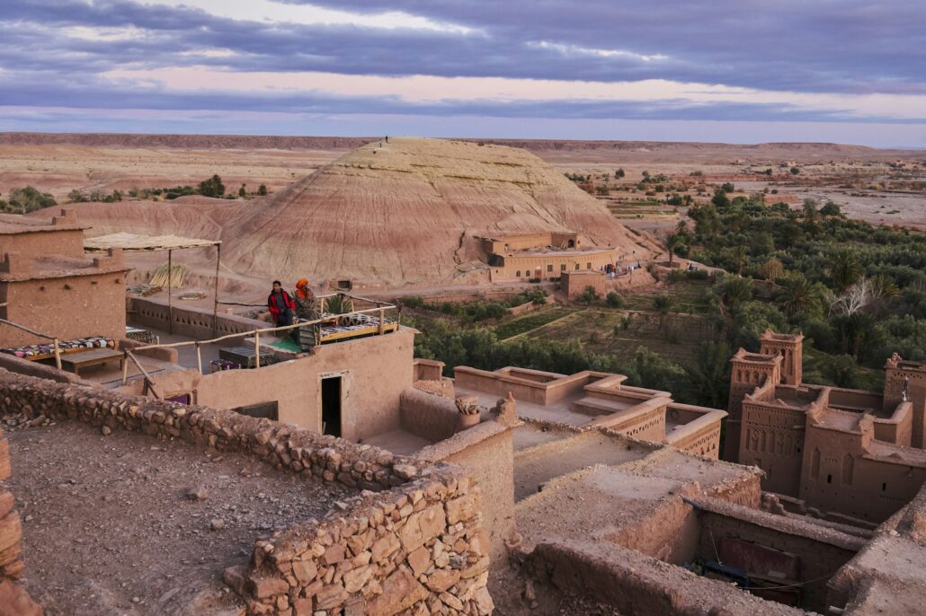 Ancient city in desert and wonderful sky