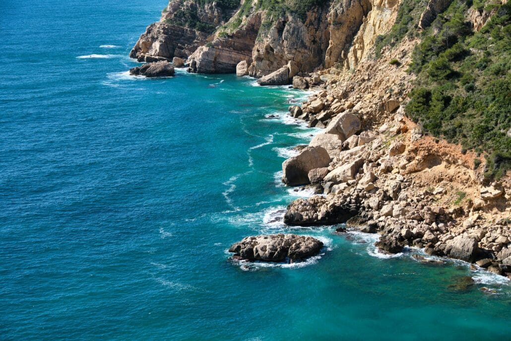 Beach, coastal and cliffs. Travel concept.