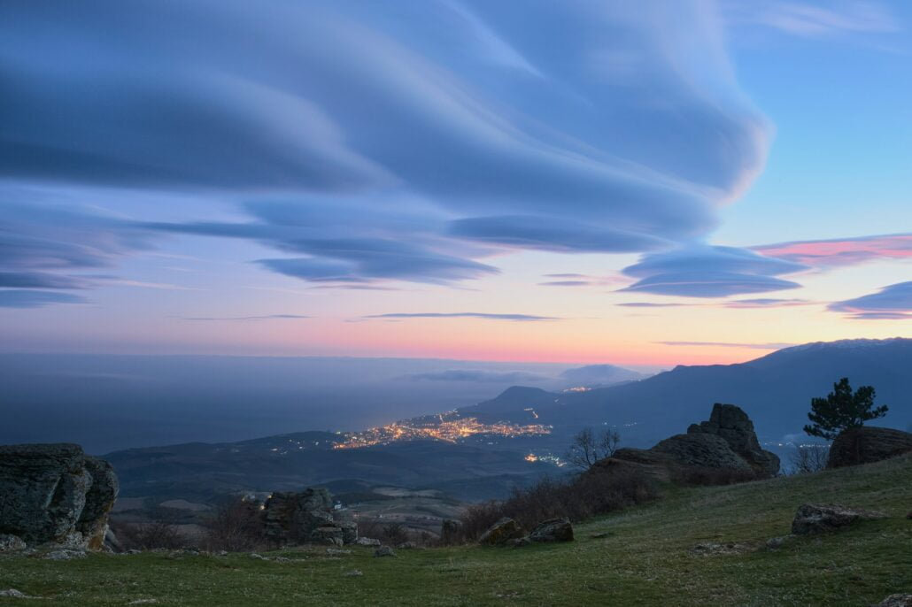 Beautiful lenticular clouds.