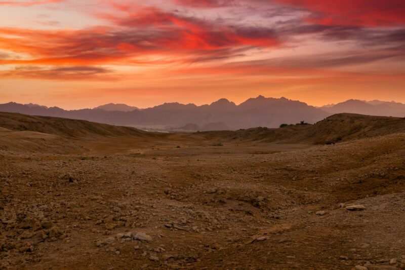 Beautiful sunset in the Sinai desert, Egypt
