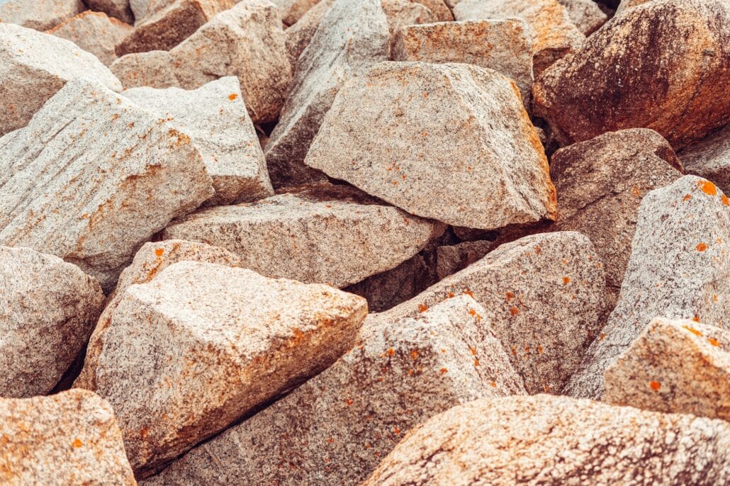 big granite stones piled up
