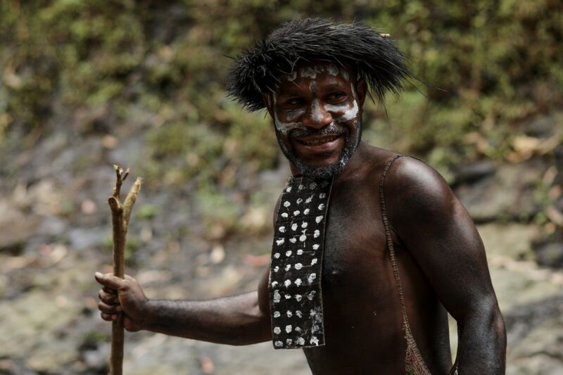 Black man from Papua tribe