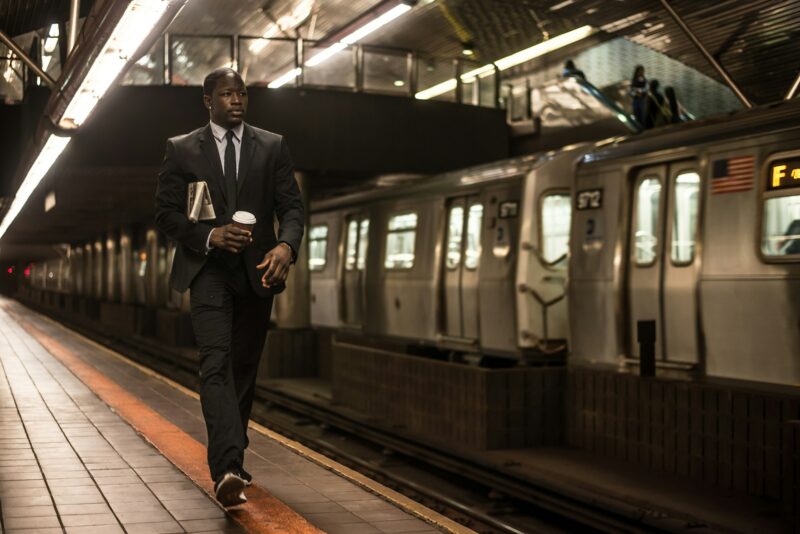 Business man in the subway