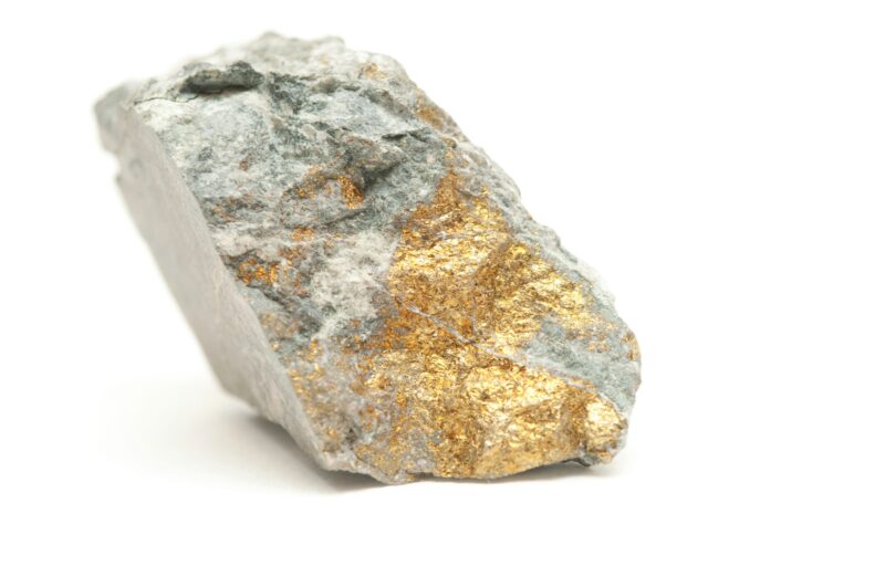 chalcopyrite sample with gold and copper with pyrite