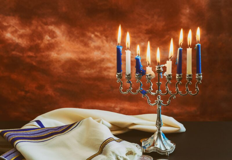 Chanukah menorah symbol of Judaism traditional jewish holiday
