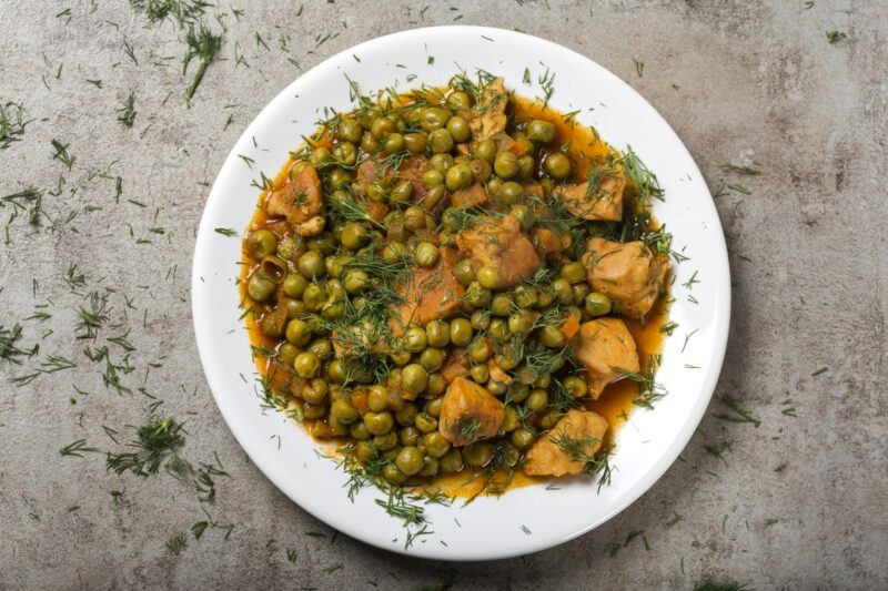 Chicken stew with peas