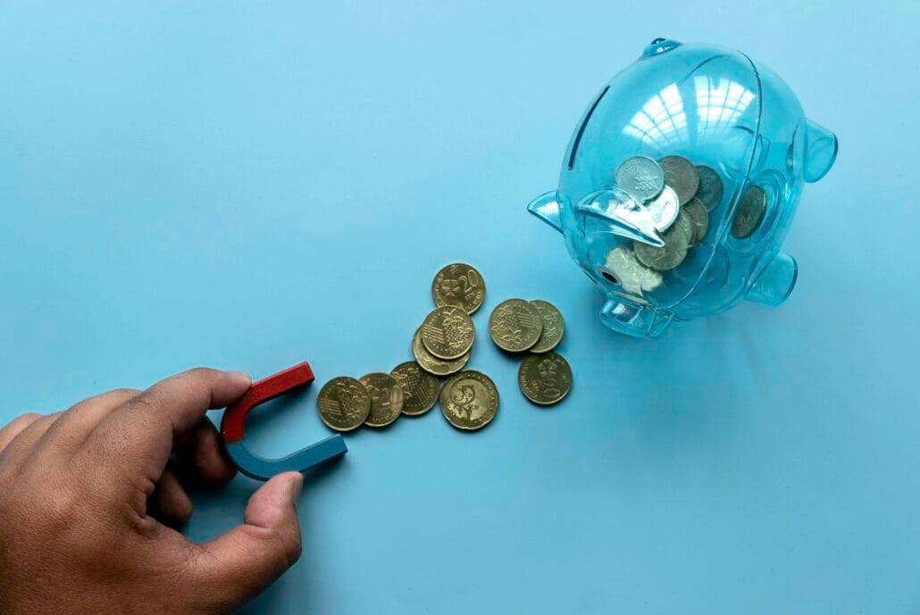 Concept of attracting money, business opportunity, profit, income, wealth, power.