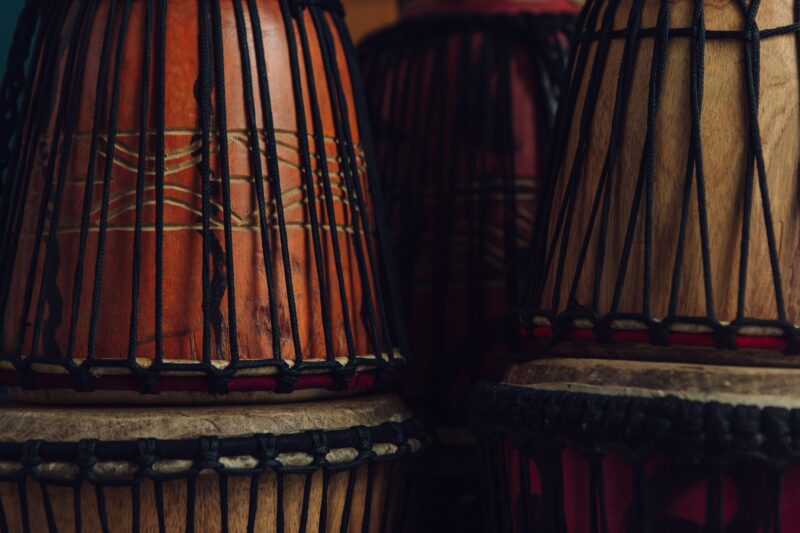 Djembe drum on top of eachother
