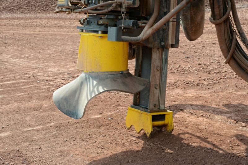 drill in a quarry mine. mining industry.