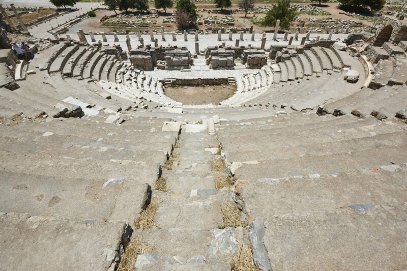 Ephesus archeological site. Ancient odeon. Roman empire in Turkey