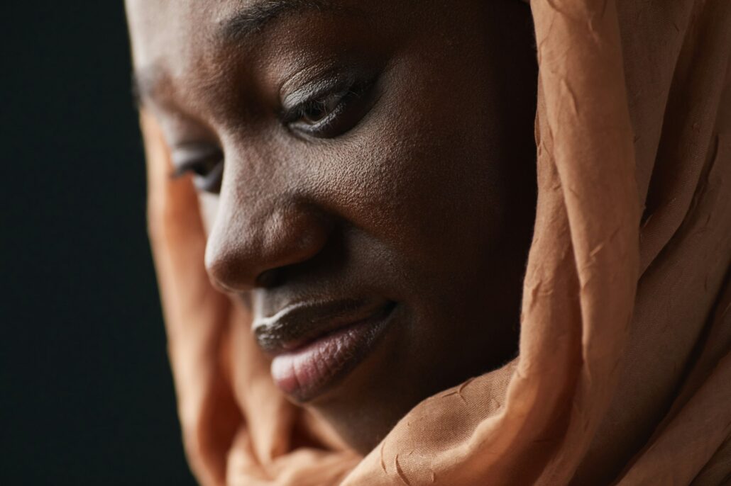 Ethnic African Woman Extreme Close Up