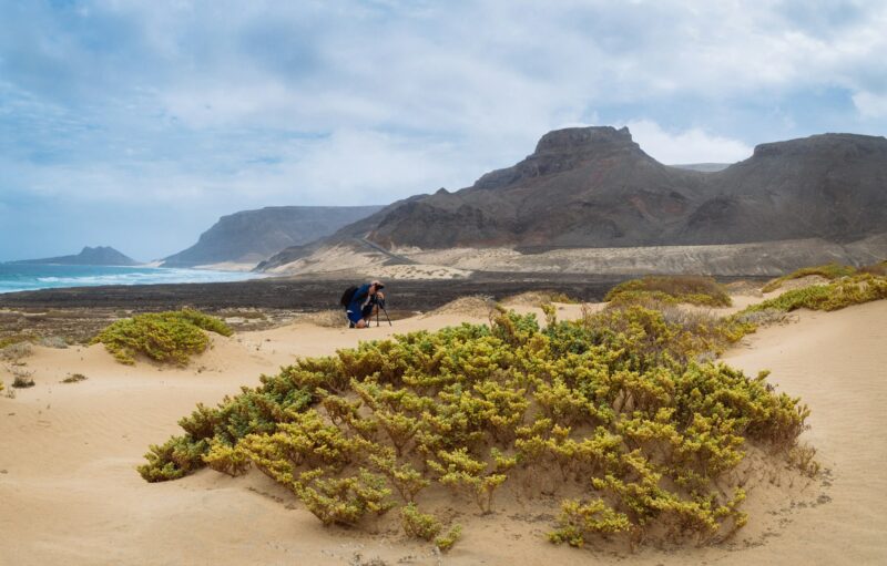 Freedom, space, solitude and lonely bay on the eastern coastline of Sao Vicente Island Cape Verde