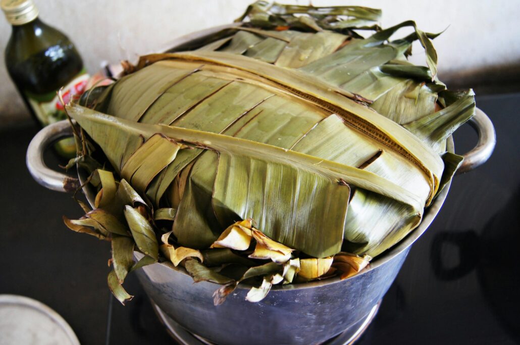 Matoke baked green banana in Uganda.