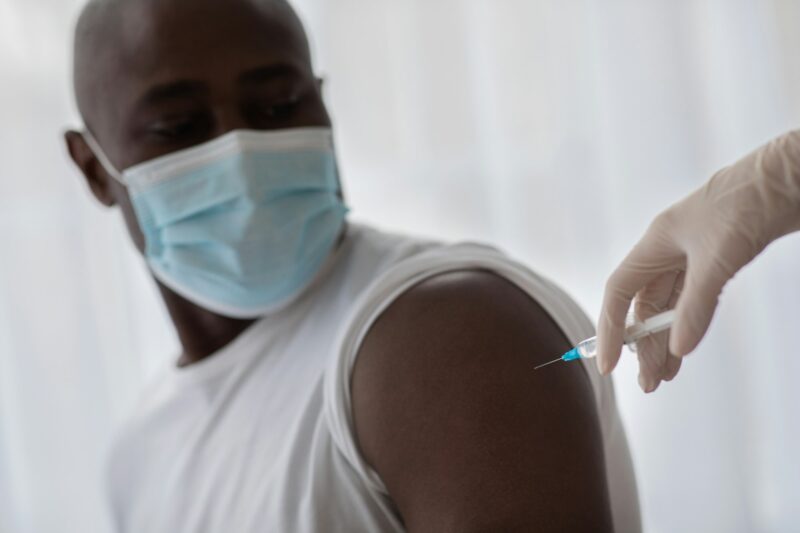 Medical service, health care, flu and covid-19 virus vaccine