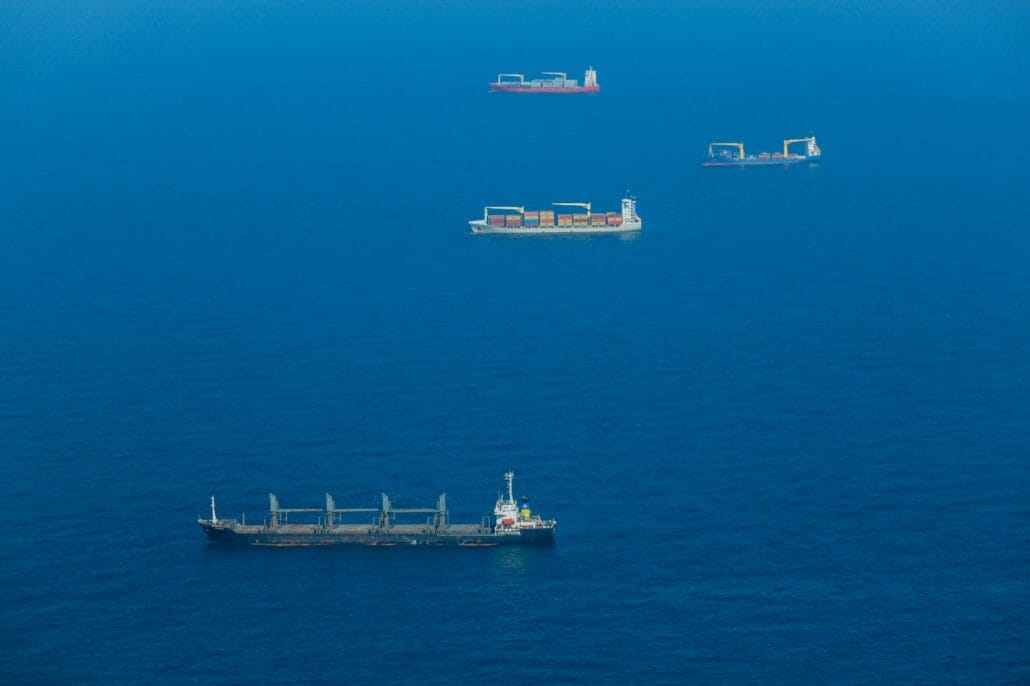 Panoramic View to the Oran Port on the Coastline of Mediterranean Sea