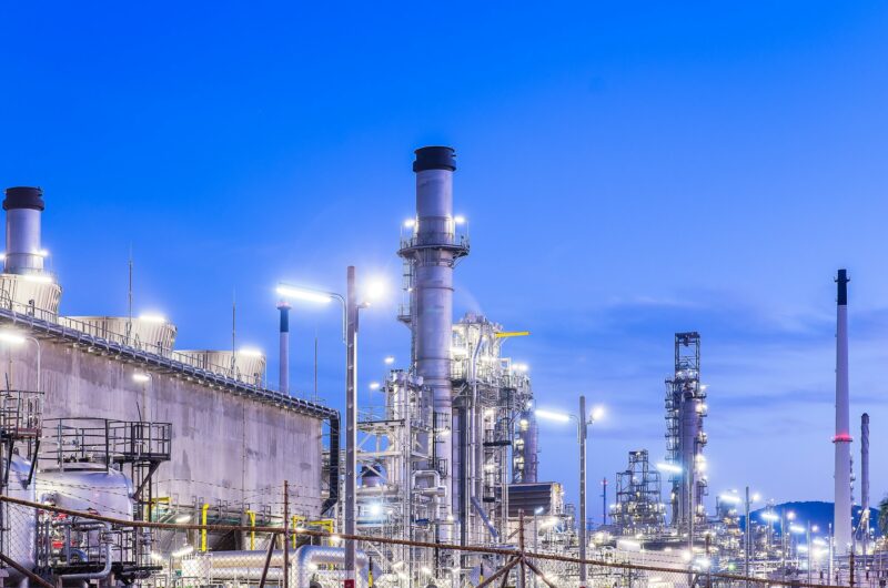 petrochemical plant with oil refinery industry and gas industry