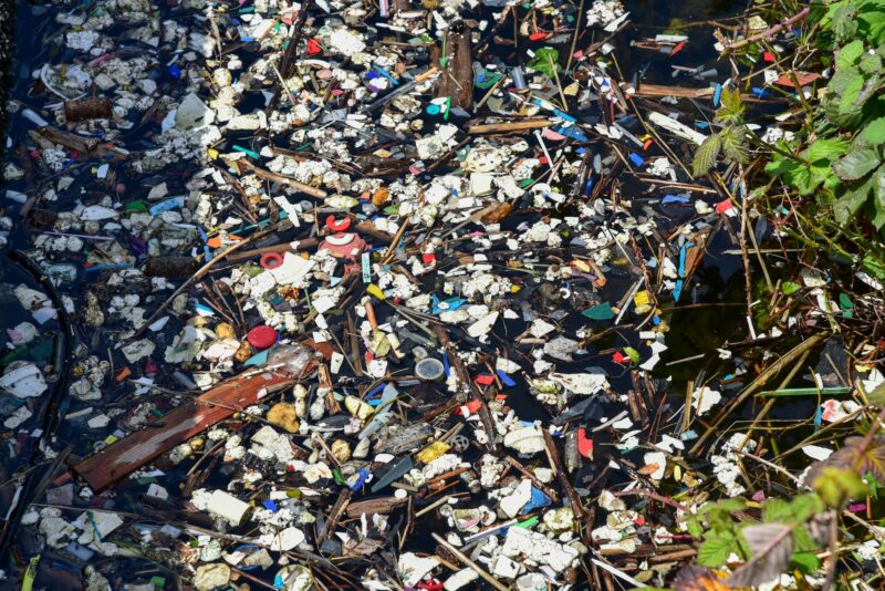 Plastic garbage pollution in water