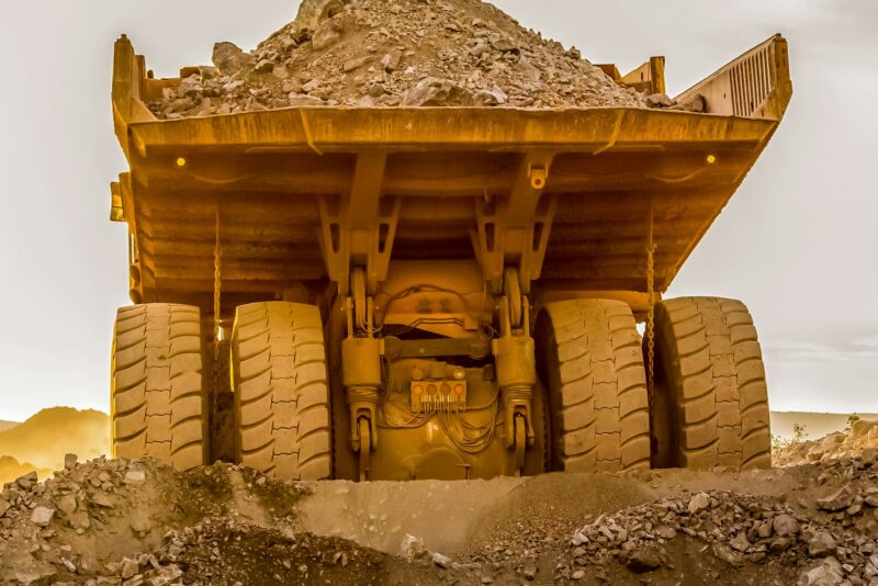 Platinum mining machinery in a site in South Africa