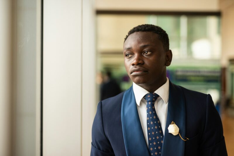 Portrait of handsome young African man