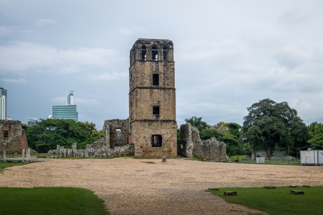 Ruins of Cathedral Tower at Panama Viejo Ruins - Panama City, Panama