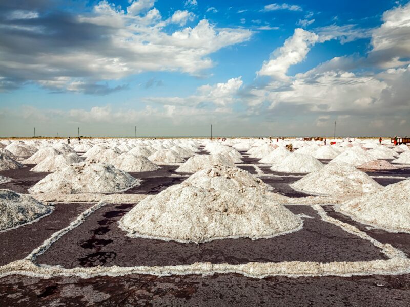 Salt mine at lake