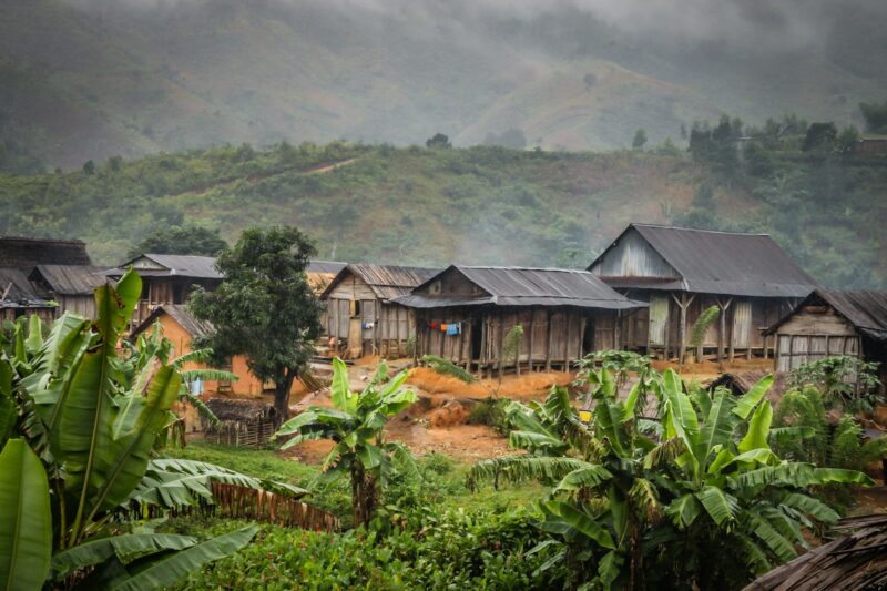 Small village in the Madagascar rainforest