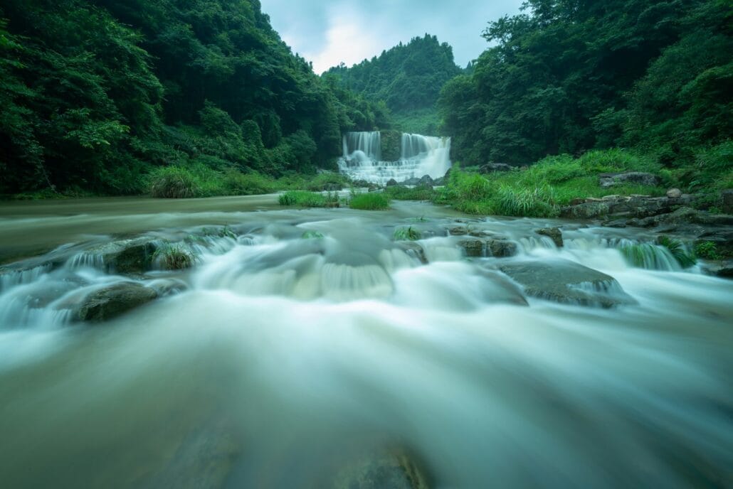 The waterfall