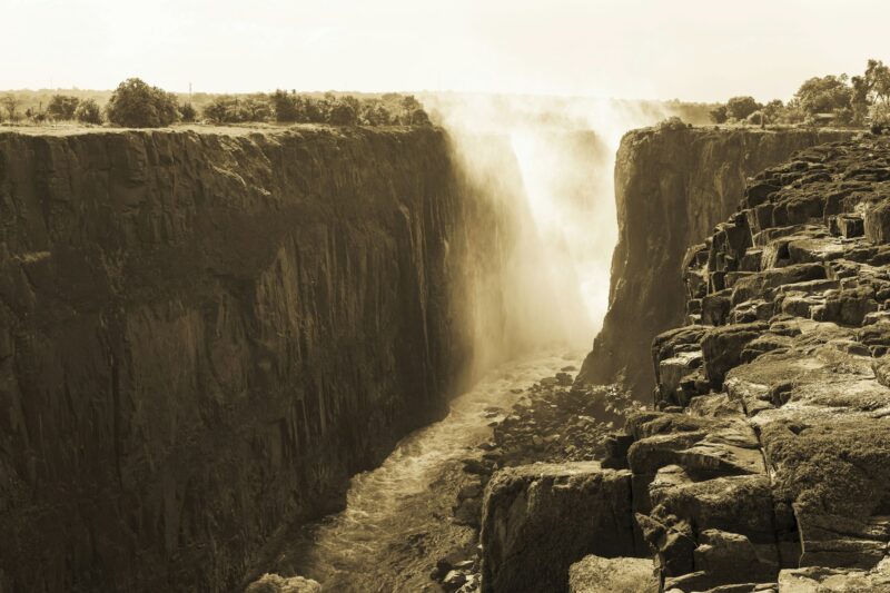 Victoria Falls from the Zambian side.