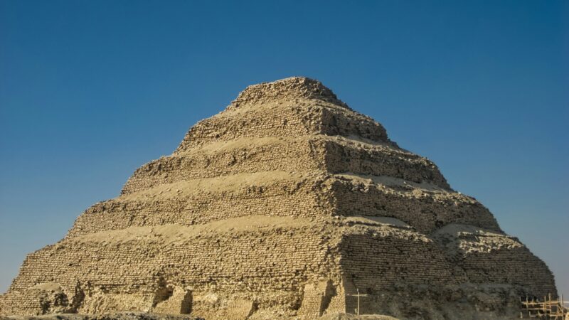 View of the Pyramid of Djoser or Step Pyramid at Saqqara, near Cairo (Egypt)