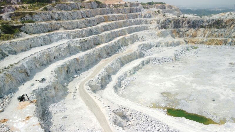 White marble quarry like stairs
