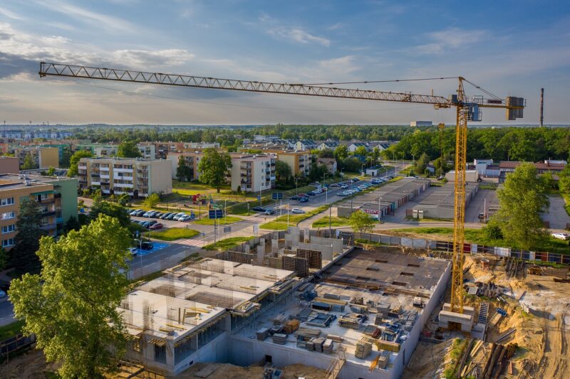 crane, construction, city