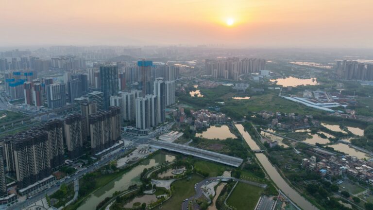 Aerial view of urbanization in China