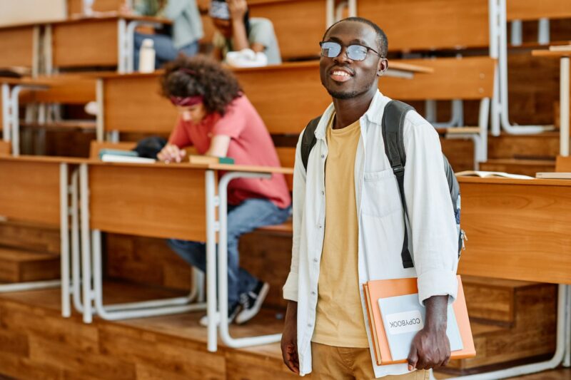 African student studying at university