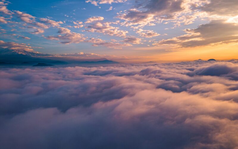Drone view of Sunrise and cloud