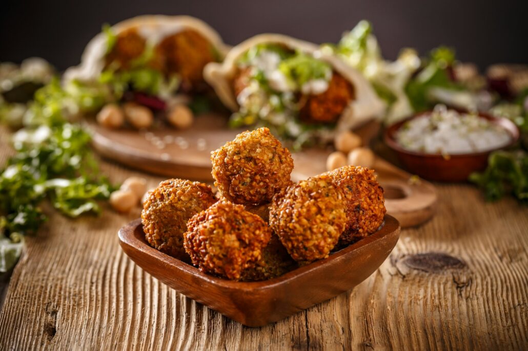 Fresh chickpeas falafel