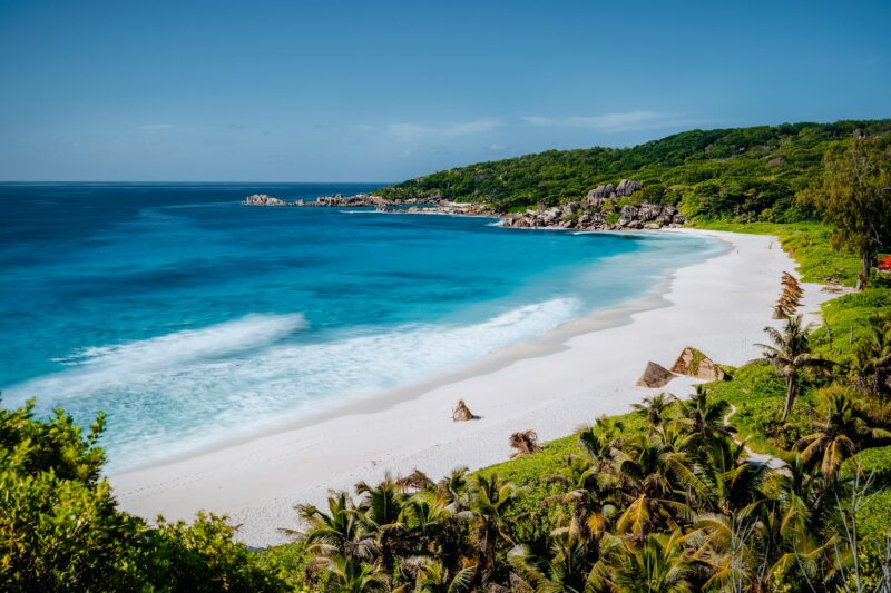 Grand Anse beach located on La Digue Island, Seychelles