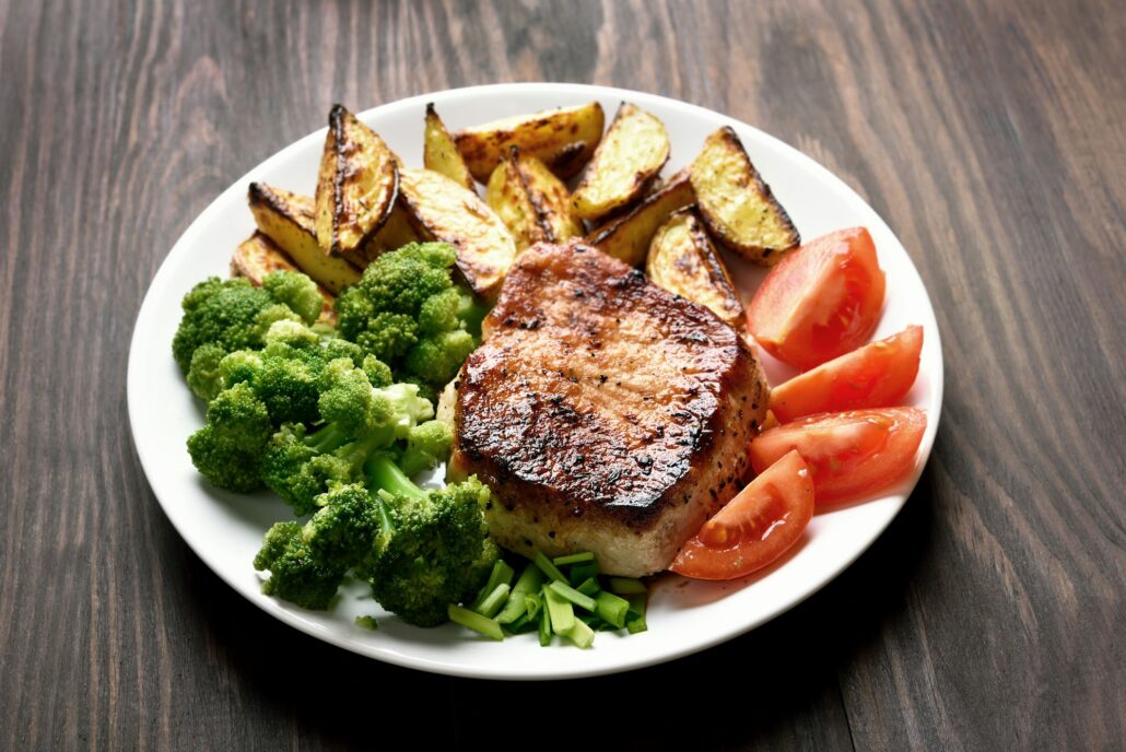 Grilled meat with vegetables