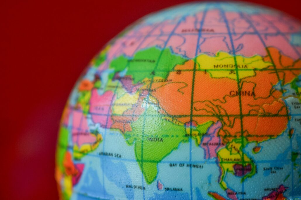 map of the south asia region including india on the globe map