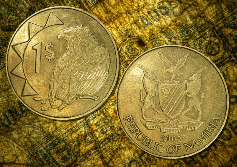 Namibian one dollar coin, money of Namibia