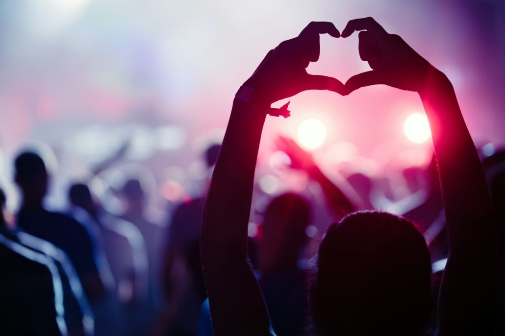 Picture of dancing crowd at music festival