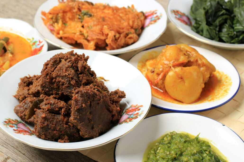 Rendang Padang. Spicy beef stew from Padang, Indonesia.