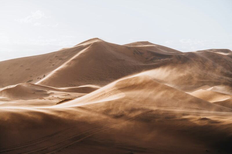 Sand texture in Morocco Sahara Merzouga Desert landscape oriented